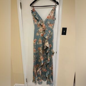 Silk, floral, and flowy dress from a southern boutique